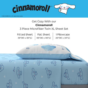 Cinnamoroll Bouncing Clouds Microfiber Sheet Set Home Goods Franco Manufacturing Co Inc Multi TWIN