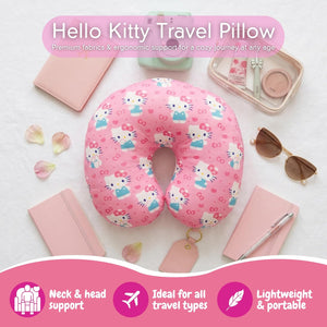 Hello Kitty Travel Neck Pillow (Bows & Hearts) Travel Franco Manufacturing Co Inc