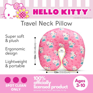 Hello Kitty Travel Neck Pillow (Bows & Hearts) Travel Franco Manufacturing Co Inc