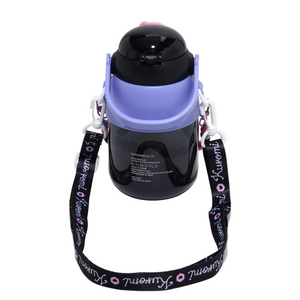 Kuromi Travel Water Bottle With Lanyard Home Goods BIOWORLD