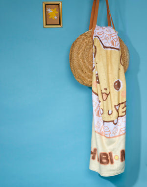 Chibimaru Cheerful Pup Throw Blanket Home Goods Printful