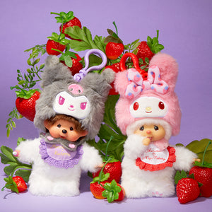 Kuromi x Monchhichi Plush Mascot Keychain (Monchhichi)