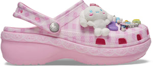 Hello Kitty and Friends x Crocs Adult Pink Gingham Classic Platform Clog Shoes Crocs