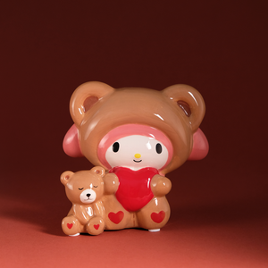 My Melody & Teddy Bear Love Ceramic Figurine Home Goods Blue Sky