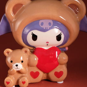 Kuromi & Teddy Bear Love Ceramic Figurine Home Goods Blue Sky