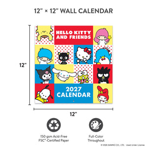 Hello Kitty and Friends 2027 Retro Wall Calendar