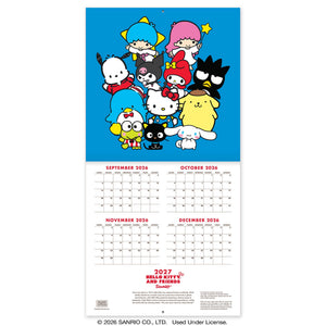 Hello Kitty and Friends 2027 Petite Retro Wall Calendar