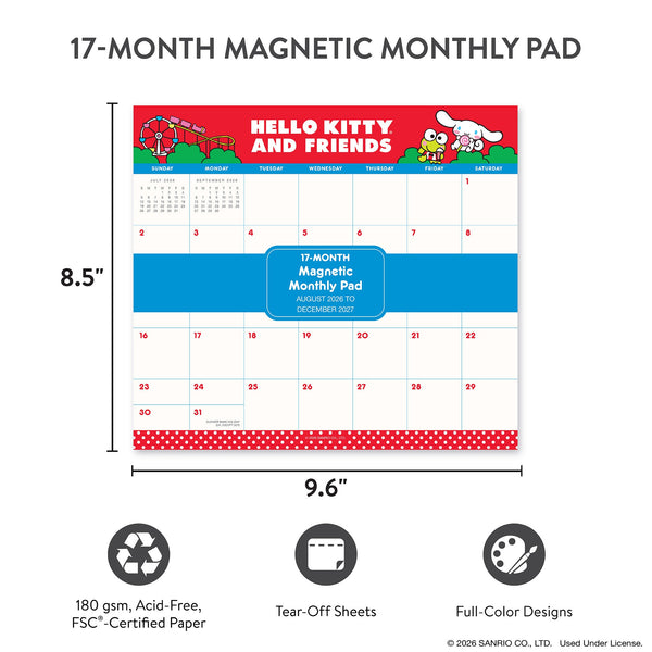 Hello Kitty and Friends 2027 Retro Magnetic Monthly Pad