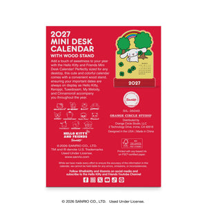 Hello Kitty and Friends 2027 Retro Mini Desk Calendar with Wood Stand