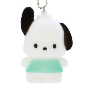 Pochacco Flocked Keychain Mascot Accessory Japan Original
