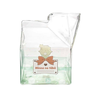 Minna No Tabo Kawaii Glass Milk Carton Cup Home Goods Global Original   