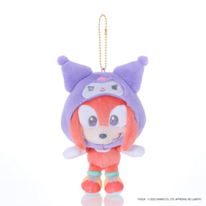 SONIC & FRIENDS x Hello Kitty and Friends Plush Mascot Keychain (Knuckles x Kuromi) Accessory Sega Fave Corporation