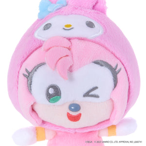 SONIC & FRIENDS x Hello Kitty and Friends Plush Mascot Keychain (Amy x My Melody) Accessory Sega Fave Corporation