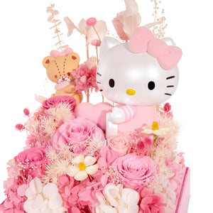 Hello Kitty Preserved Flower XL Figurine (Heartbeat - Heartfelt Gift Series) Home Goods Mascot Fun Inc