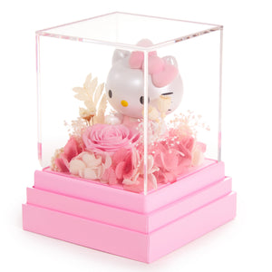 Hello Kitty Preserved Flower M Figurine (Pink Melody - Heartfelt Gift Series) Home Goods Mascot Fun Inc