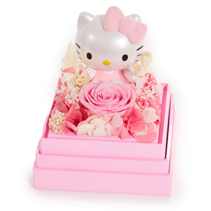 Hello Kitty Preserved Flower M Figurine (Pink Melody - Heartfelt Gift Series) Home Goods Mascot Fun Inc