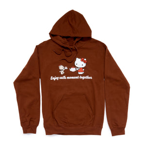 Hello Kitty and Friends Adult Enjoy Each Moment Hoodie (Brown)