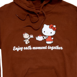 Hello Kitty and Friends Adult Enjoy Each Moment Hoodie (Brown)