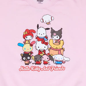 Hello Kitty and Friends Adult Cozy Group Crewneck (Pink)