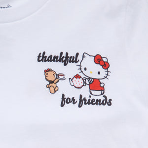 Hello Kitty and Friends Big Kids Thankful For Friends Tee (White) Apparel Mad Engine Global LLC