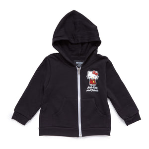 Hello Kitty and Friends Toddler Scarf Zip Hoodie (Black) Apparel Mad Engine Global LLC