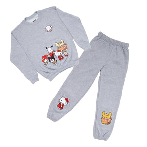 Hello Kitty and Friends Big Kids Cozy Fleece Loungewear Set (Heather)