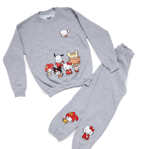 Hello Kitty and Friends Big Kids Cozy Fleece Loungewear Set (Heather)