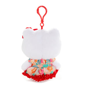 Hello Kitty White Plush Mascot Clip (Island Hibiscus Series) Plush NAKAJIMA CORPORATION