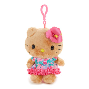 Hello Kitty Tan Plush Mascot Clip (Island Hibiscus Series) Plush NAKAJIMA CORPORATION