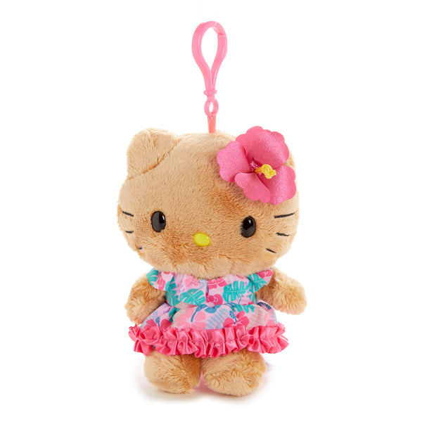 Hello Kitty Tan Plush Mascot Clip (Island Hibiscus Series)