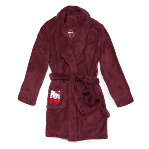 Hello Kitty Plush Lounge Robe (Burgundy)