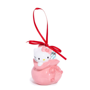 Hello Kitty and My Melody 2-pc Holiday Ceramic Ornament Set (Pastel Pink) Seasonal Blue Sky Clayworks