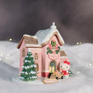 Hello Kitty's Merry Book Nook Ceramic Candle House Home Goods Blue Sky Clayworks