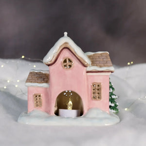 Hello Kitty's Merry Book Nook Ceramic Candle House Home Goods Blue Sky Clayworks