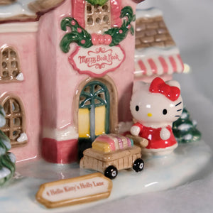 Hello Kitty's Merry Book Nook Ceramic Candle House Home Goods Blue Sky Clayworks