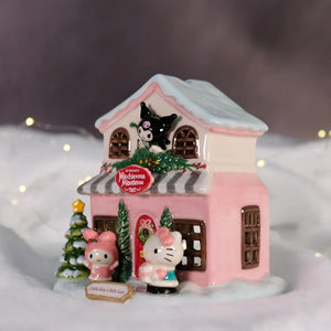 Kuromi's Mischievous Mistletoe Ceramic Candle House Home Goods Blue Sky Clayworks