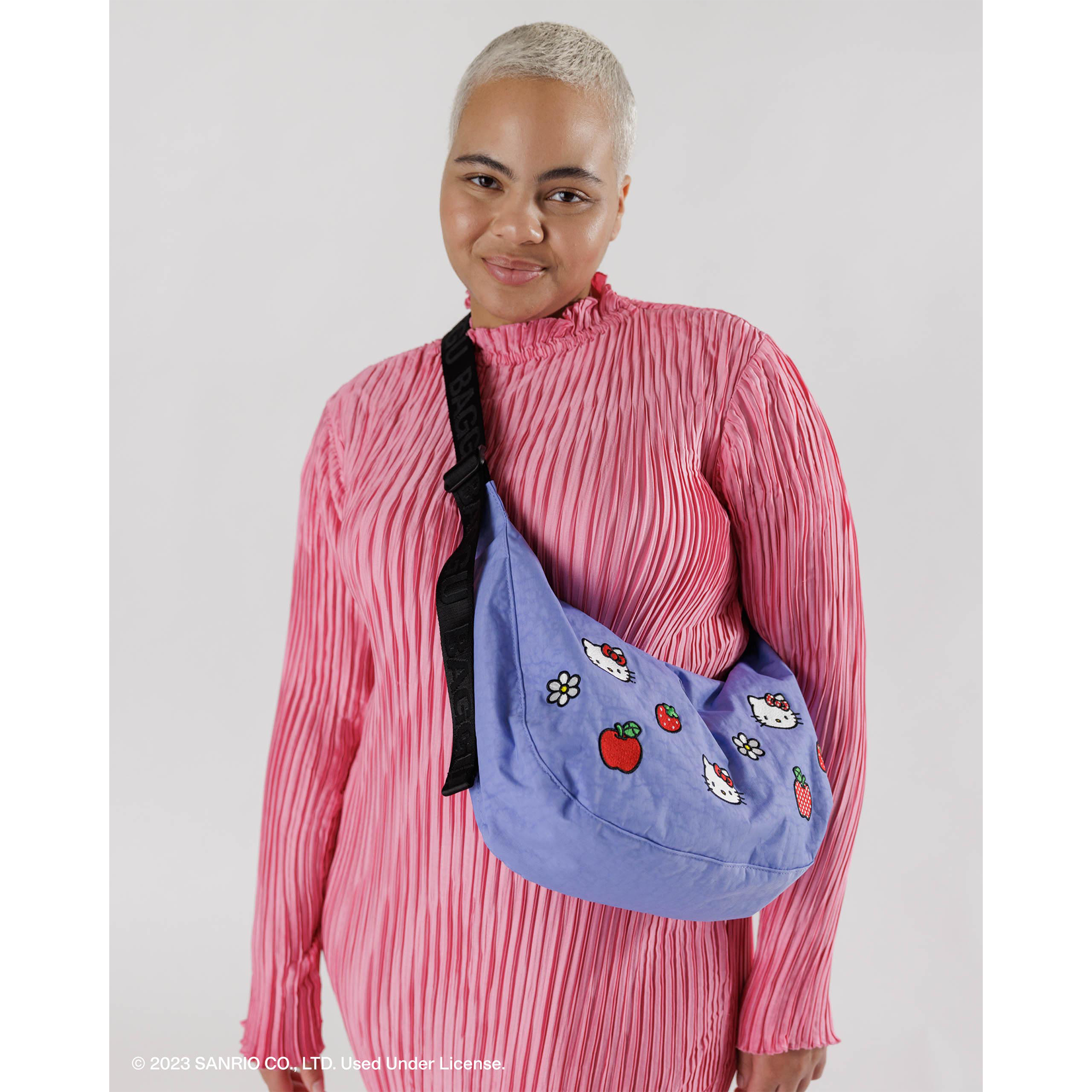 Hello Kitty x Baggu Embroidered Nylon Crescent Bag Bags Baggu Corporation   