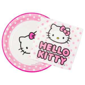 Hello Kitty Paper Napkin & Plate 32-pc Party Pack (Pink Dots) Paper Tableware Silver Buffalo