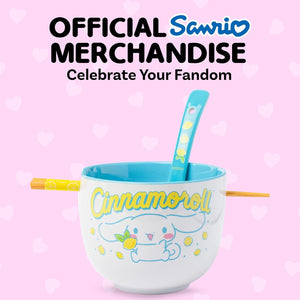 Cinnamoroll Ceramic Ramen Bowl and Chopstick & Spoon Set (Lemons) Home Goods Silver Buffalo