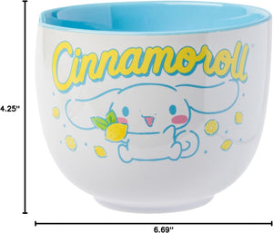 Cinnamoroll Ceramic Ramen Bowl and Chopstick & Spoon Set (Lemons) Home Goods Silver Buffalo