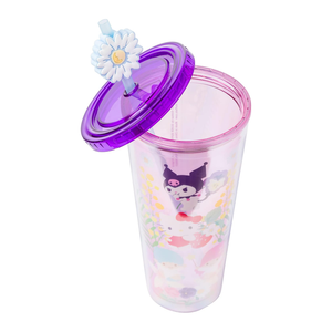 Hello Kitty and Friends 24oz Floral Travel Tumbler Home Goods Silver Buffalo