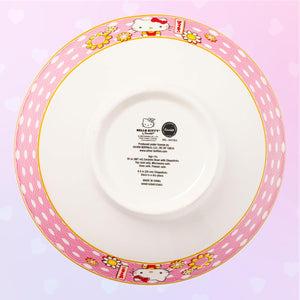 Hello Kitty Ceramic Noodle Bowl and Chopstick Set (Golden Flowers) Home Goods Silver Buffalo