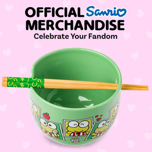 Keroppi Ceramic Ramen Bowl and Chopstick Set (Snap Shots) Home Goods Silver Buffalo