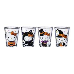Hello Kitty Mini Glass 4-Piece Set (Halloween Costume) Seasonal Silver Buffalo