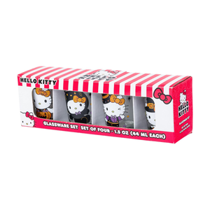 Hello Kitty Mini Glass 4-Piece Set (Halloween Costume) Seasonal Silver Buffalo