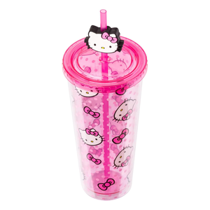 Hello Kitty 24oz Bows & Dots Travel Tumbler Home Goods Silver Buffalo