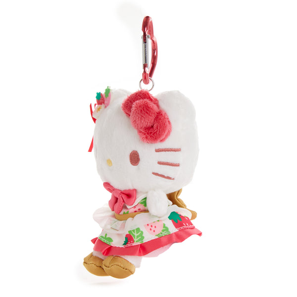 Hello Kitty Plush Mascot Keychain (Strawberry News 50th Anniversary)