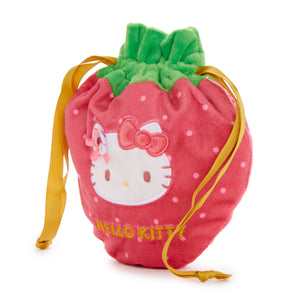 Hello Kitty Drawstring Pouch (Strawberry News 50th Anniversary) Bags Global Original