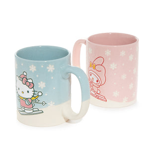 Hello Kitty & My Melody Holiday Ski Ceramic Mug Gift Set (Set of 2) Home Goods Blue Sky Clayworks