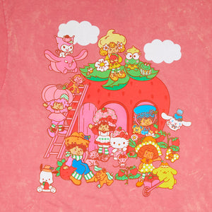 Hello Kitty and Friends x Strawberry Shortcake Tie-Dye Tee (Pink) Apparel BIOWORLD